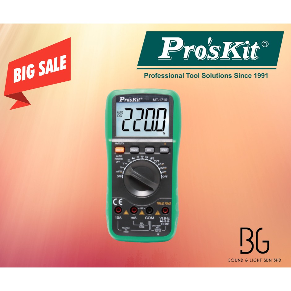 PRO'SKIT MT-1710 True-RMS Auto Range Multimeter mt1710 | Shopee Malaysia