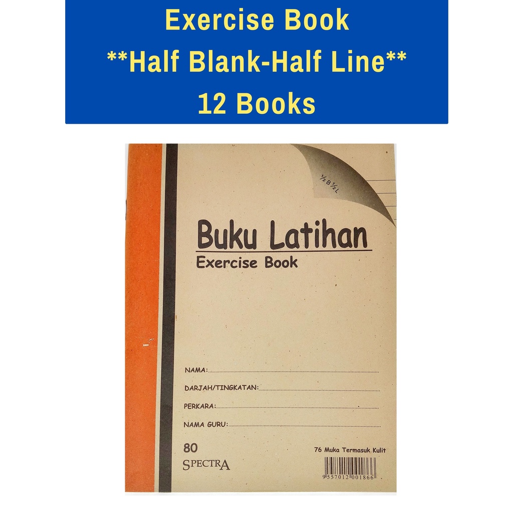 [ 12 Books ] Spectra Primary School Exercise Book Buku Latihan Half