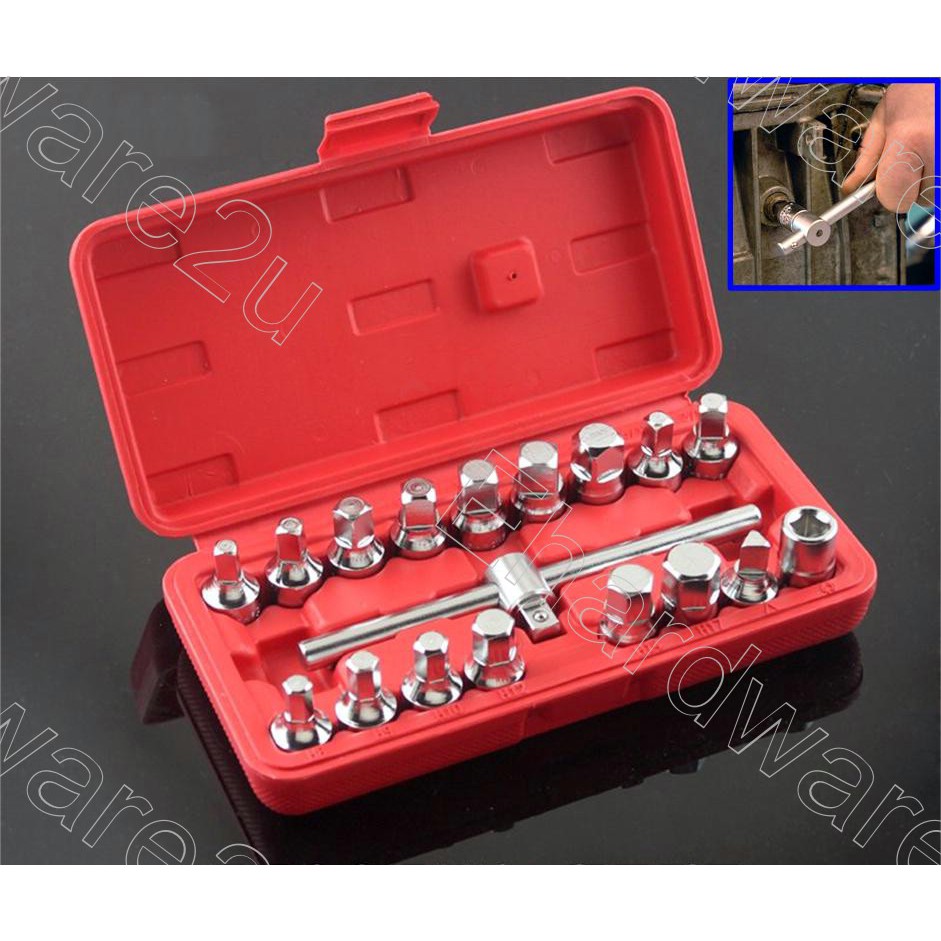 21PCS OIL DRAIN PLUG KEY SET FOR SUMPS GEAR BOX BACK AXLES (DPK21