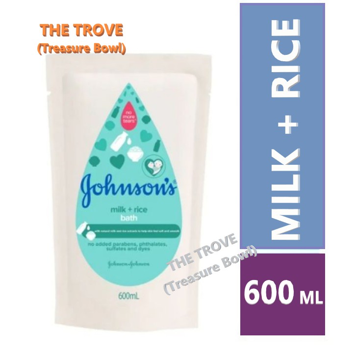 👍🏻💯Johnson's Baby Bath Milk + Rice Refill (600ml) Shopee Malaysia