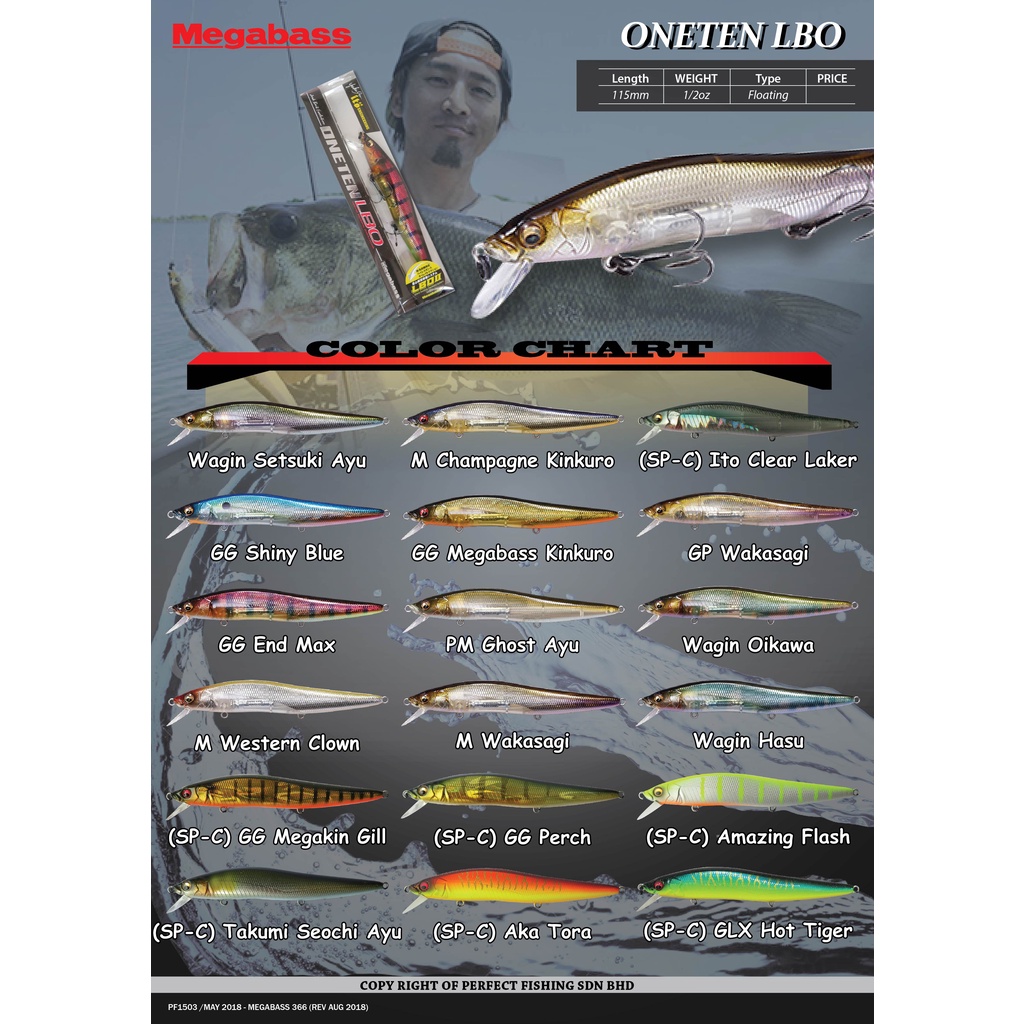 Megabass Vision Oneten LBO 11.5cm 14g Leurre Jerkbait Flottant - NEUF