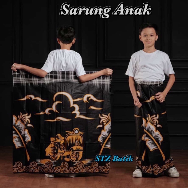 Modern Men's Batik Sarong - Santri Sarong - Men's Sarong Black Batik ...