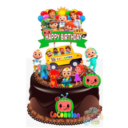 Cocomelon Cake Topper Set Custom A4 Size | Shopee Malaysia