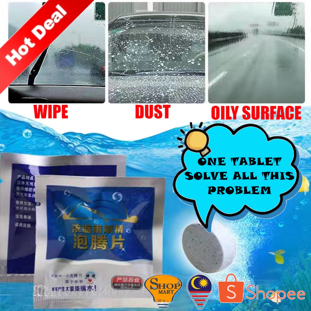 1PCS WINDSCREEN CLEANER TABLET Clean Car Window Windshield Wiper Oily