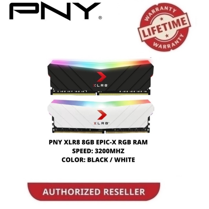 PNY XLR8 EPIC X RGB 8GB/ 16GB DDR4 3200MHZ GAMING PERFORMANCE RAM ...