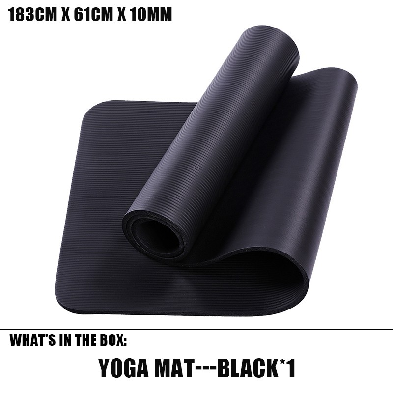 10mm Nbr Yoga Mat Extra Thick Non Slip Mat Free Strap Package Shopee Malaysia