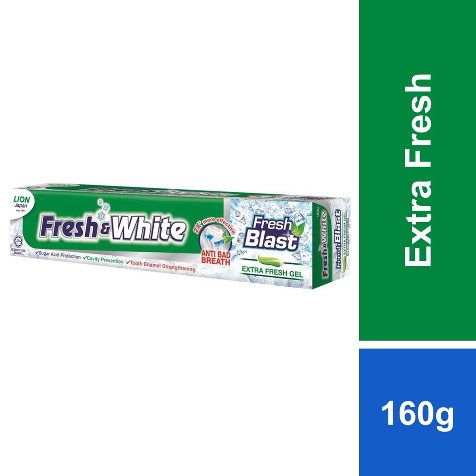 Fresh & White Fresh Blast Toothpaste Extra Fresh Gel 160g | Shopee Malaysia