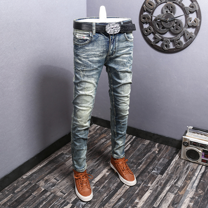 Rock Style Jeans; Men's Slim-Fit Jeans Pant; Men's Slim-Fit Denim Jeans;