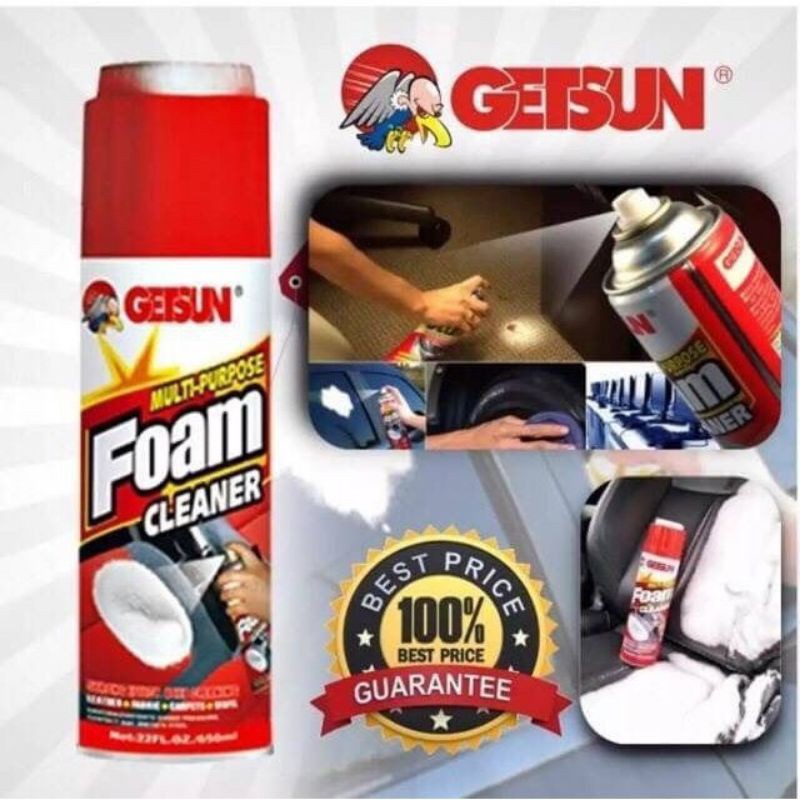 Getsun Multi Purpose Foam Cleaner With Brush 650ml Shopee Malaysia