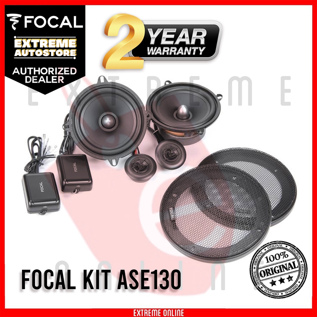 KIT SET VOOR FOCAL ASE-165S ASE165S 1 kit 2-weg 6,5 165 mm 16,5 cm, 55 watt rms 110 watt max, 4 ohm, met 2 woofers 2 tweeters 2 crossovers, voor auto's, ultradun, een paar montageroosters