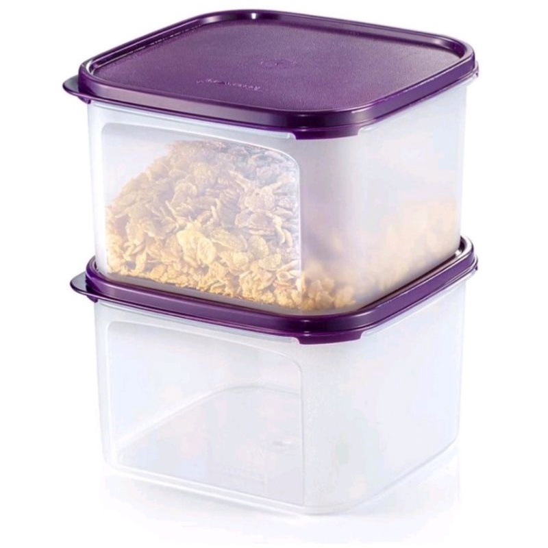 Tupperware Modular Mates Square Pantry Clear Window Container Stackable  Airtight