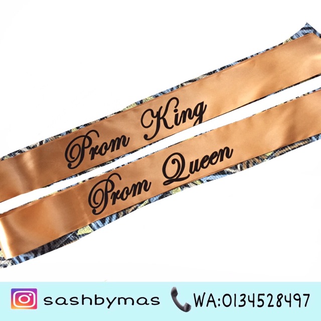 Prom King Prom Queen sash Selempang MALAYSIA Shopee Malaysia