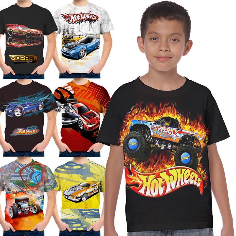Hot Wheels racing T-shirt for Kids Cars boys and girls Shirts Summer Short  Sleeve Casual Streetwear Clothes Children top tees | Shopee Malaysia