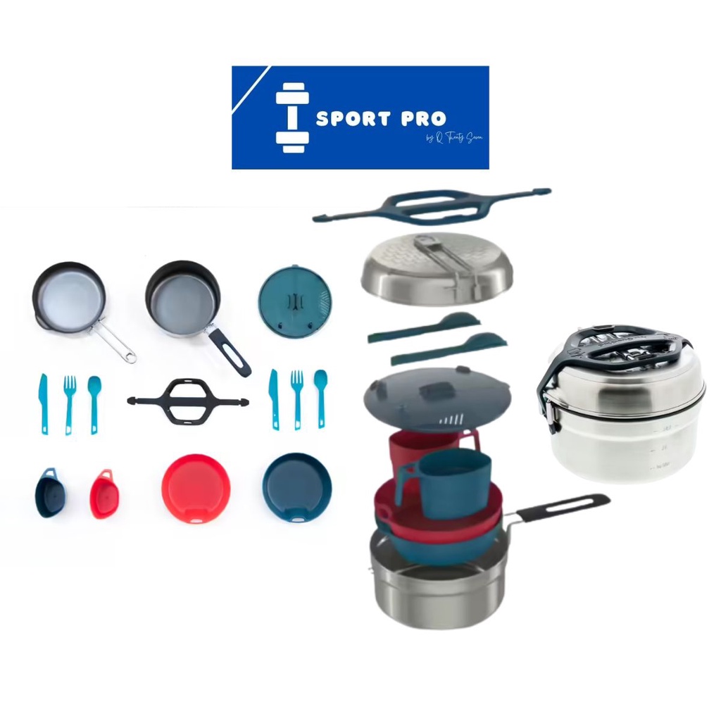 Decathlon / Camping Cookset / Stainless Steel / NonStick Coating / 2