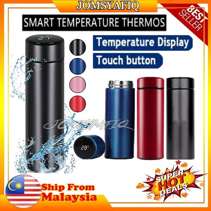 ( READY STOCK ) Smart LED temperature display Vacuum Flask Thermos Keep ...