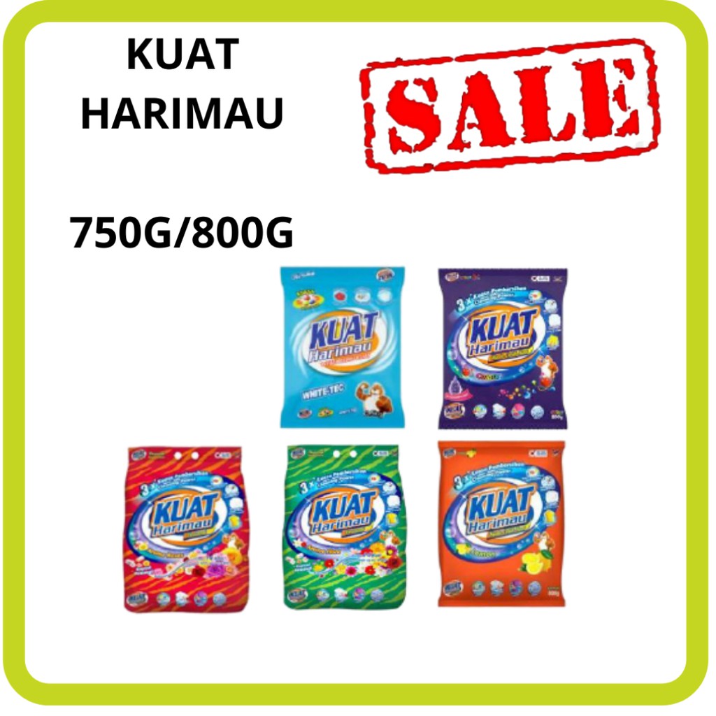 Kuat Harimau Detergent Powder 750g 800g Sabun Basuh Baju 750g 800g