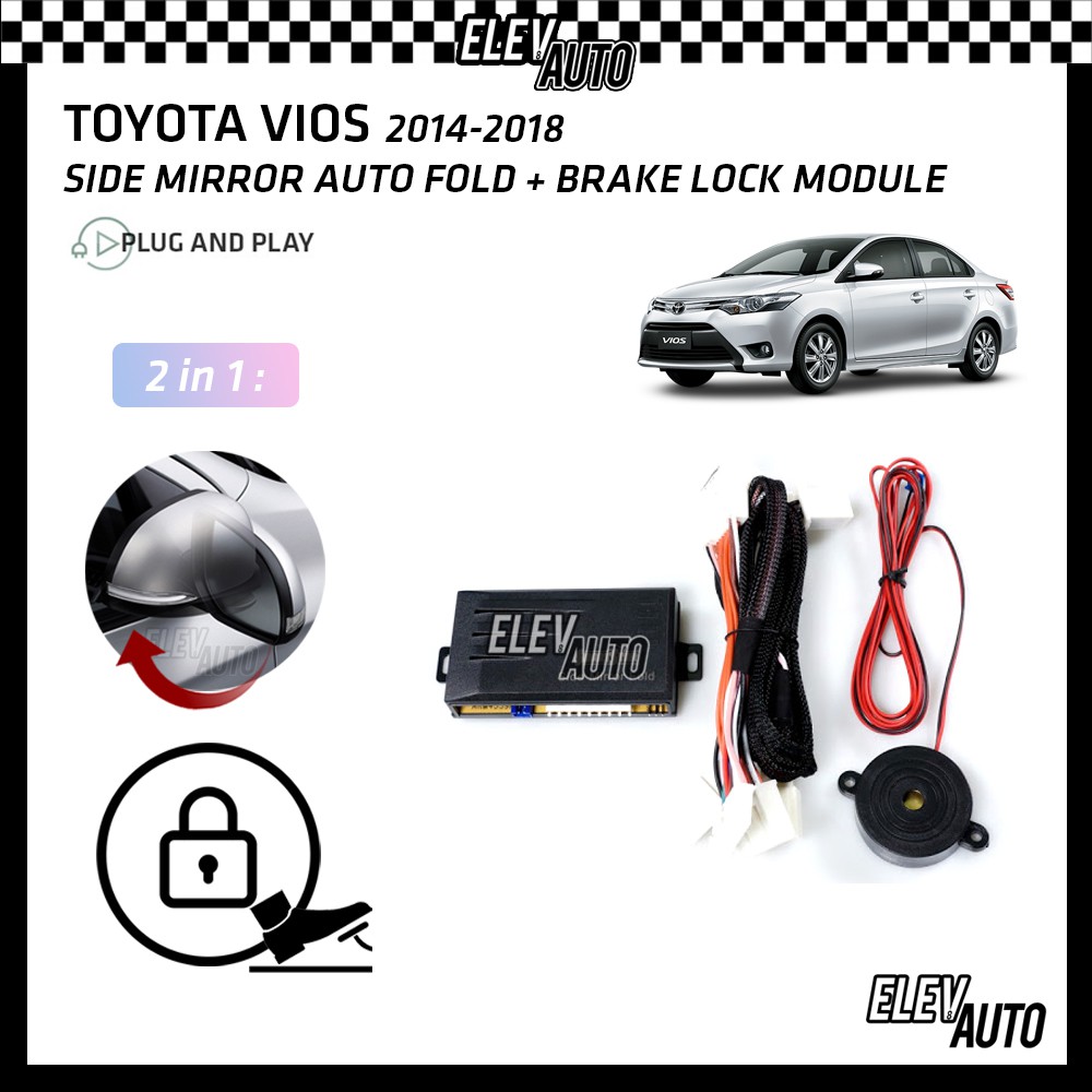 Toyota Vios 2014 -2018 NCP150 3 IN 1 PLUG AND PLAY Side Mirror Auto ...