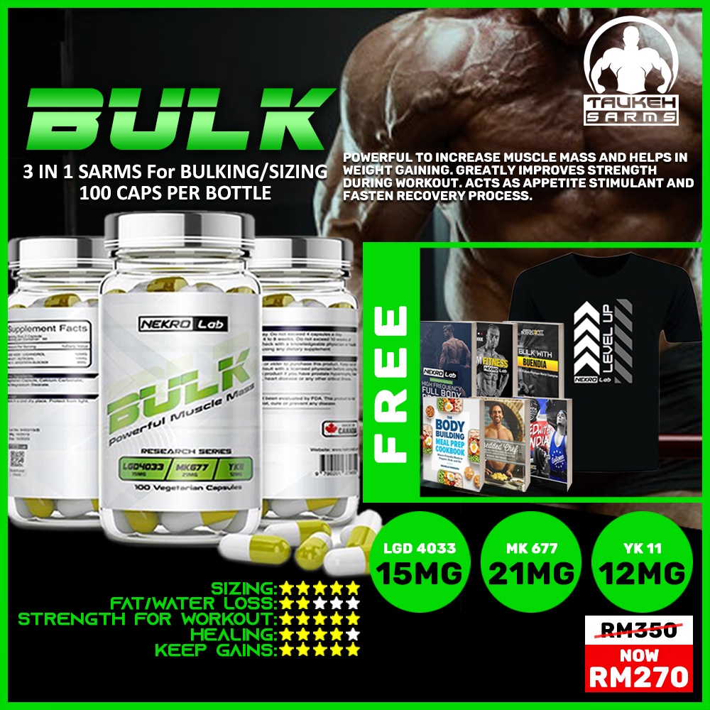 Nekro Lab Bulk 100 Capsule Lgd4033 Mk677 Yk11 Mixed Sarms Combo Sizing Bulking 2393