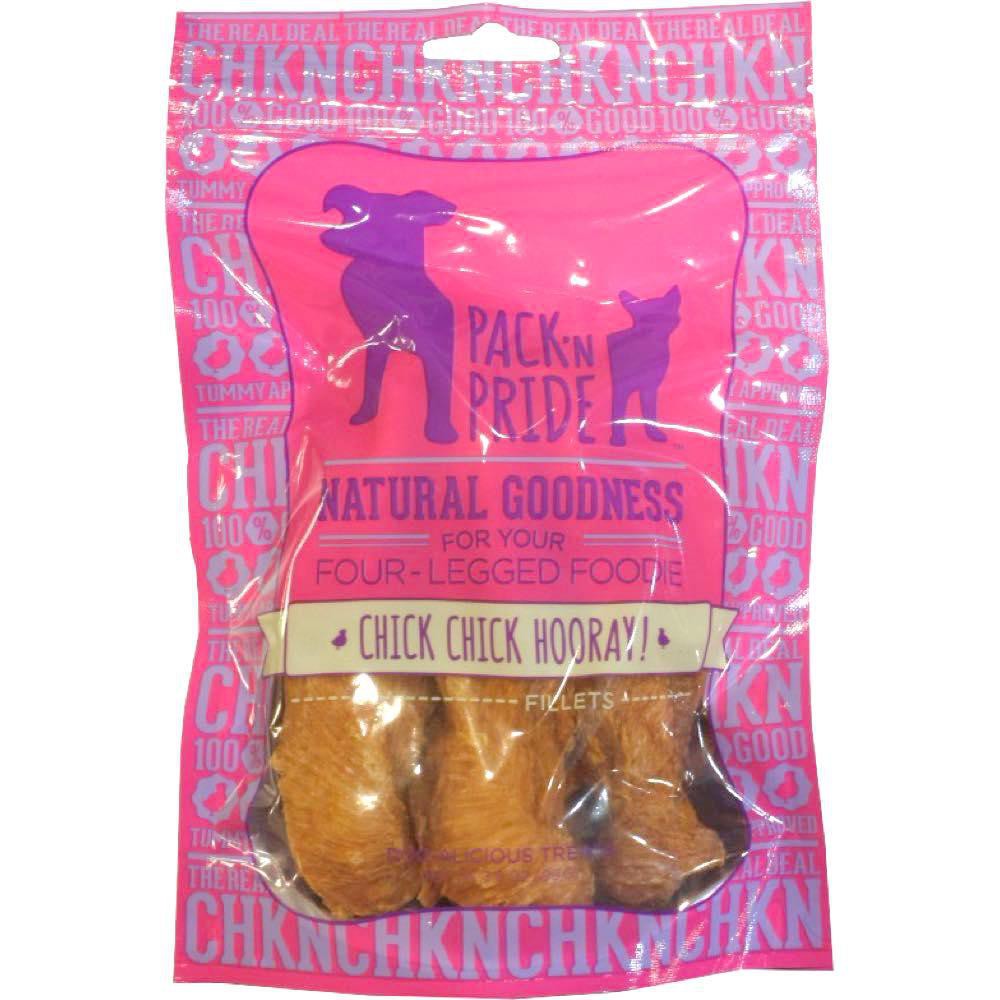 Pack n Pride Chick Chick Hooray Chicken Fillets Dog Treats 99g