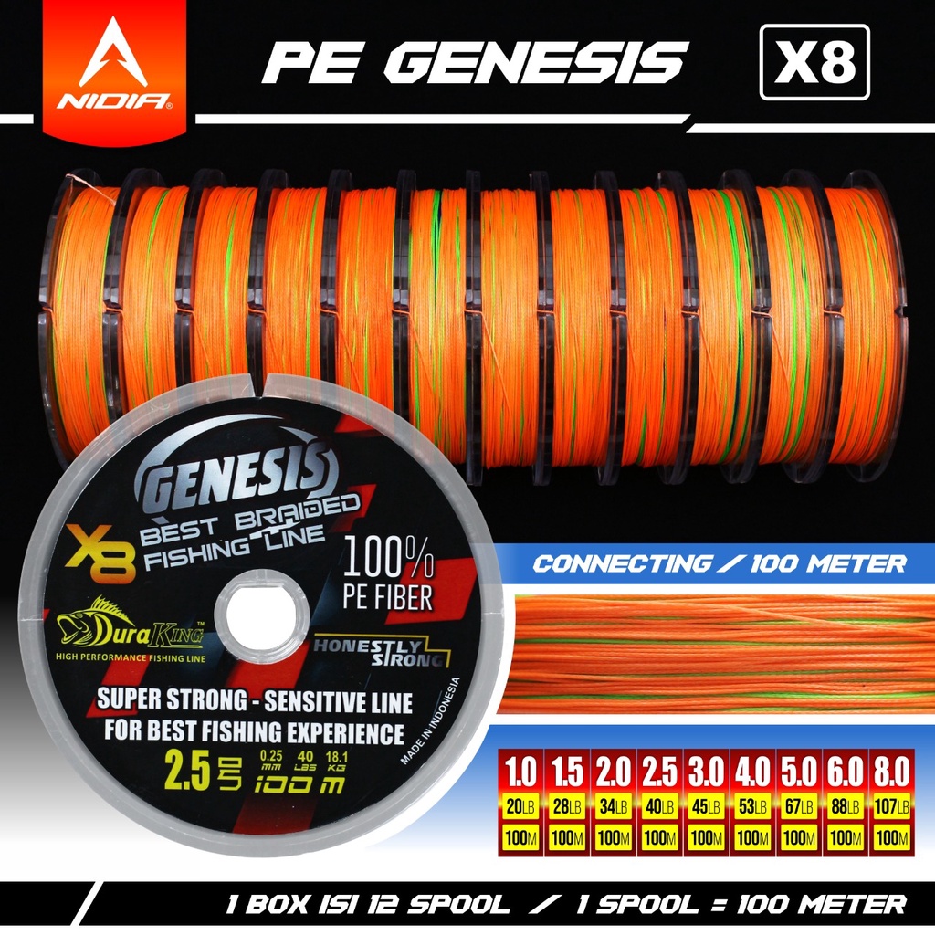 FISHING LINE PE DURAKING GENESIS X8 Multicolor Connecting