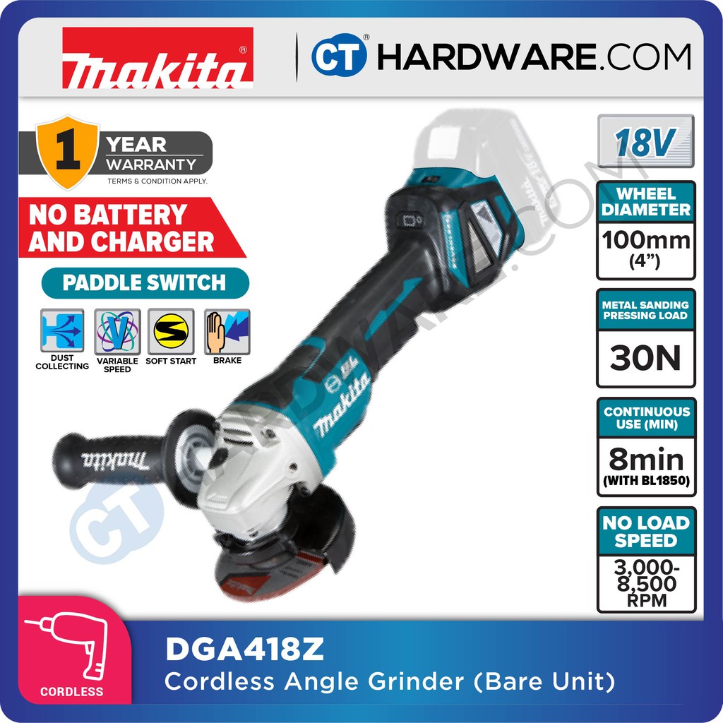 Makita cordless angle grinder with battery and discount charger