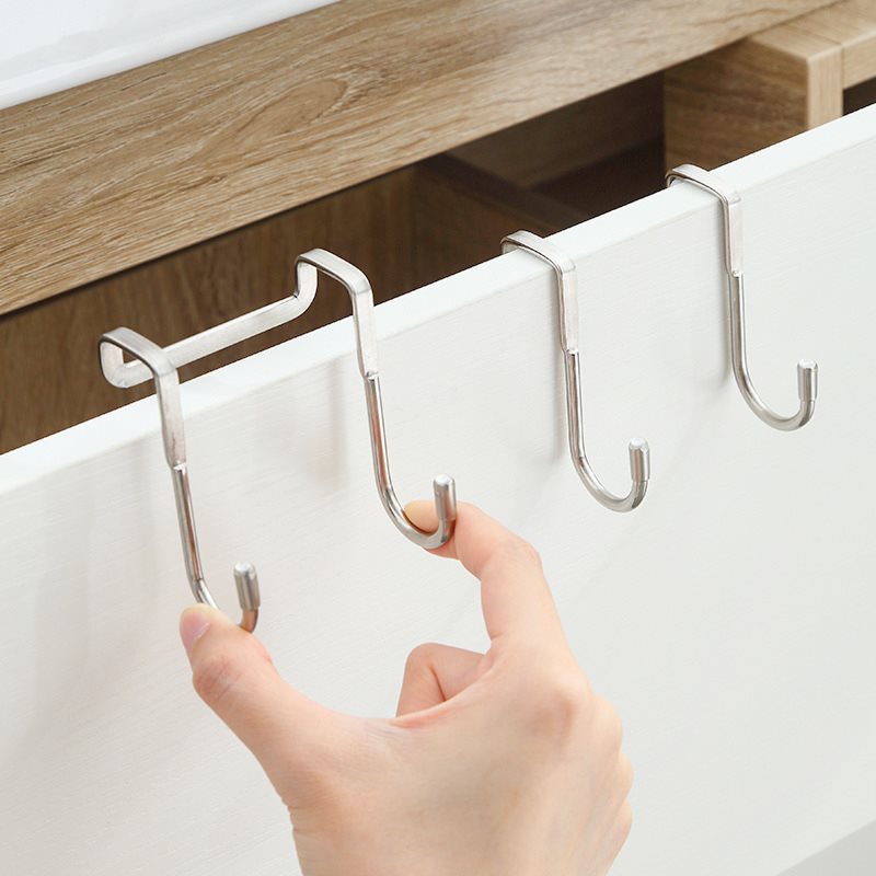 Stainless Steel Bedside Cabinet Door Hook Dormitory Double Hooks S-type ...