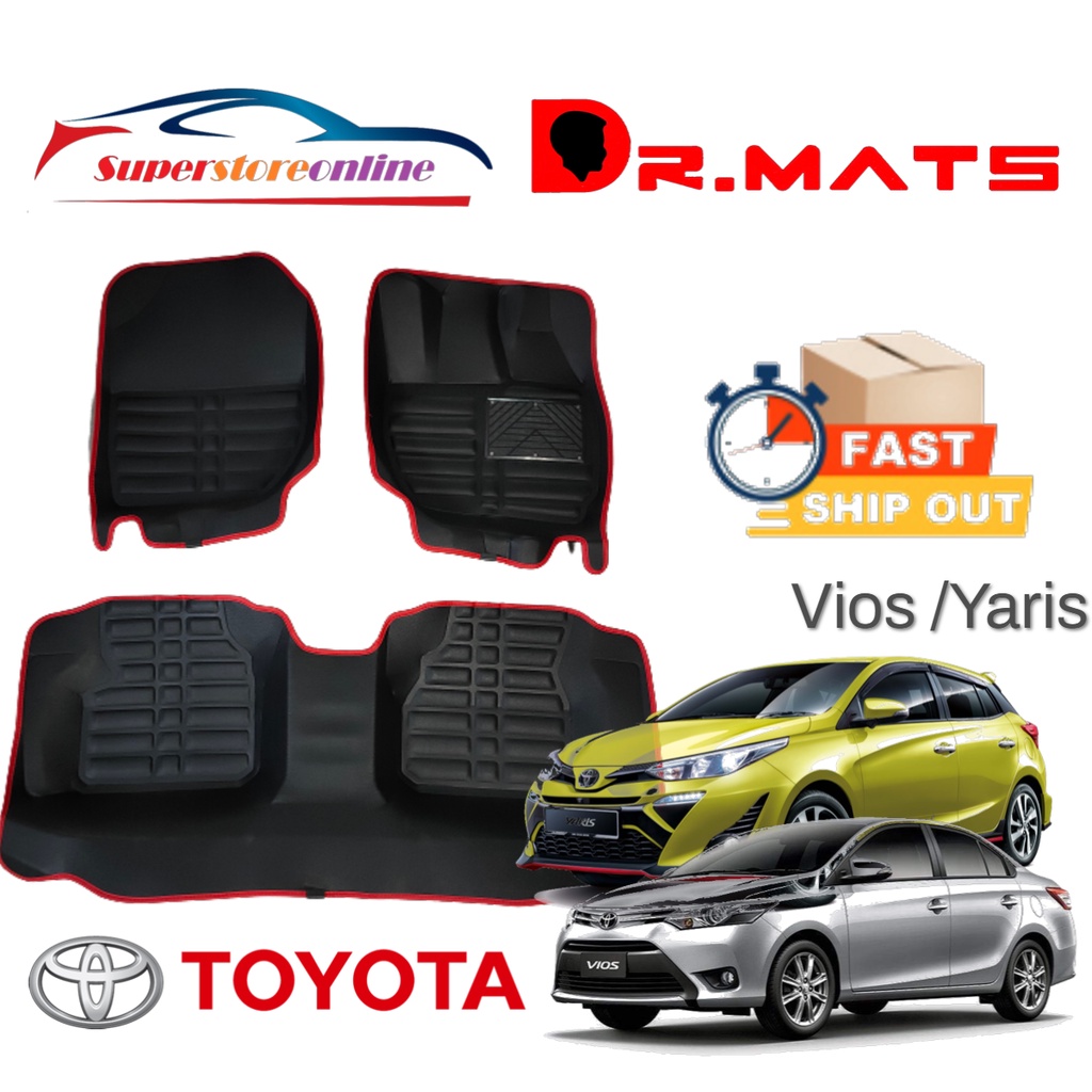 Toyota Yaris Vios 5D Carpet Car Floor Mat PU Leather Car Floor Mat Anti
