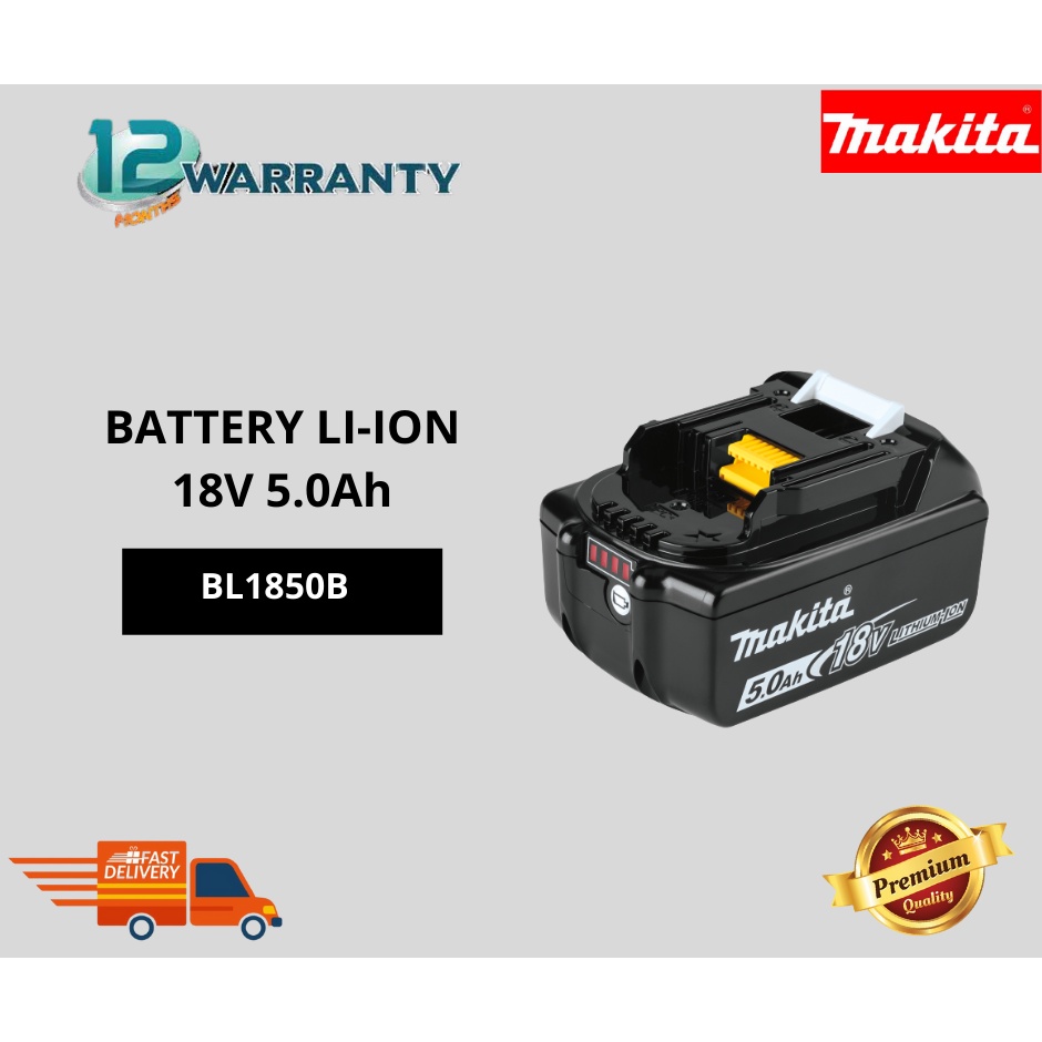 Makita BL1850B 18V Lithium-Ion 5.0 Ah Battery - Genuine Makita 5Ah Tool Battery