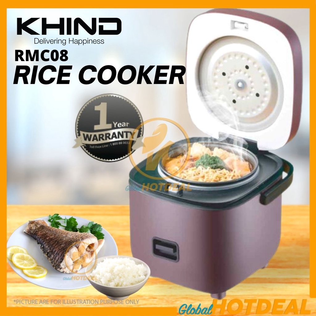 KHIND RMC08 Multifunction Mini Rice Cooker Nasi Periuk (1 Year Warranty