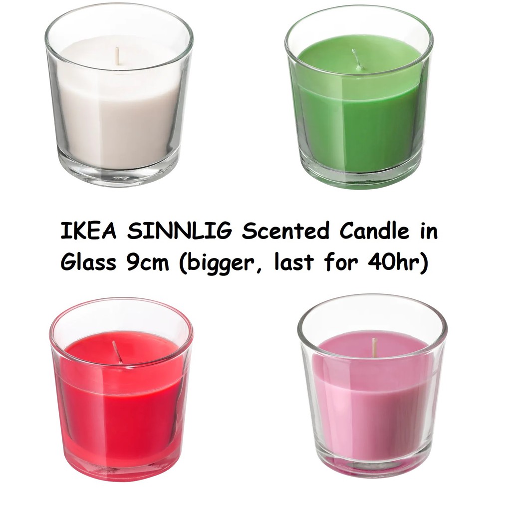 IKEA SINNLIG Scented candle in glass (height: 7.5cm / 9cm) | Shopee ...