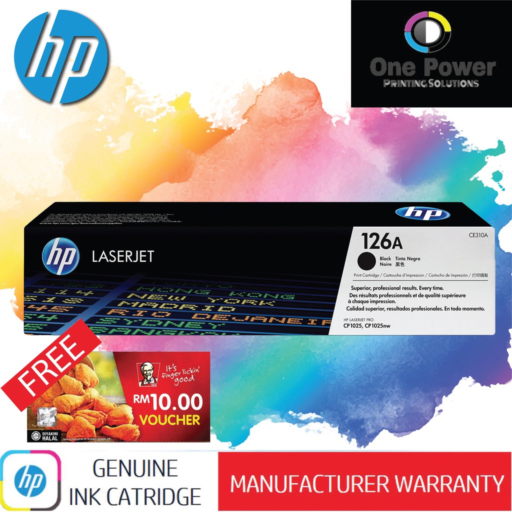 Genuine Original HP Black Toner CE310A 126A Laser Toner Cartridge ...