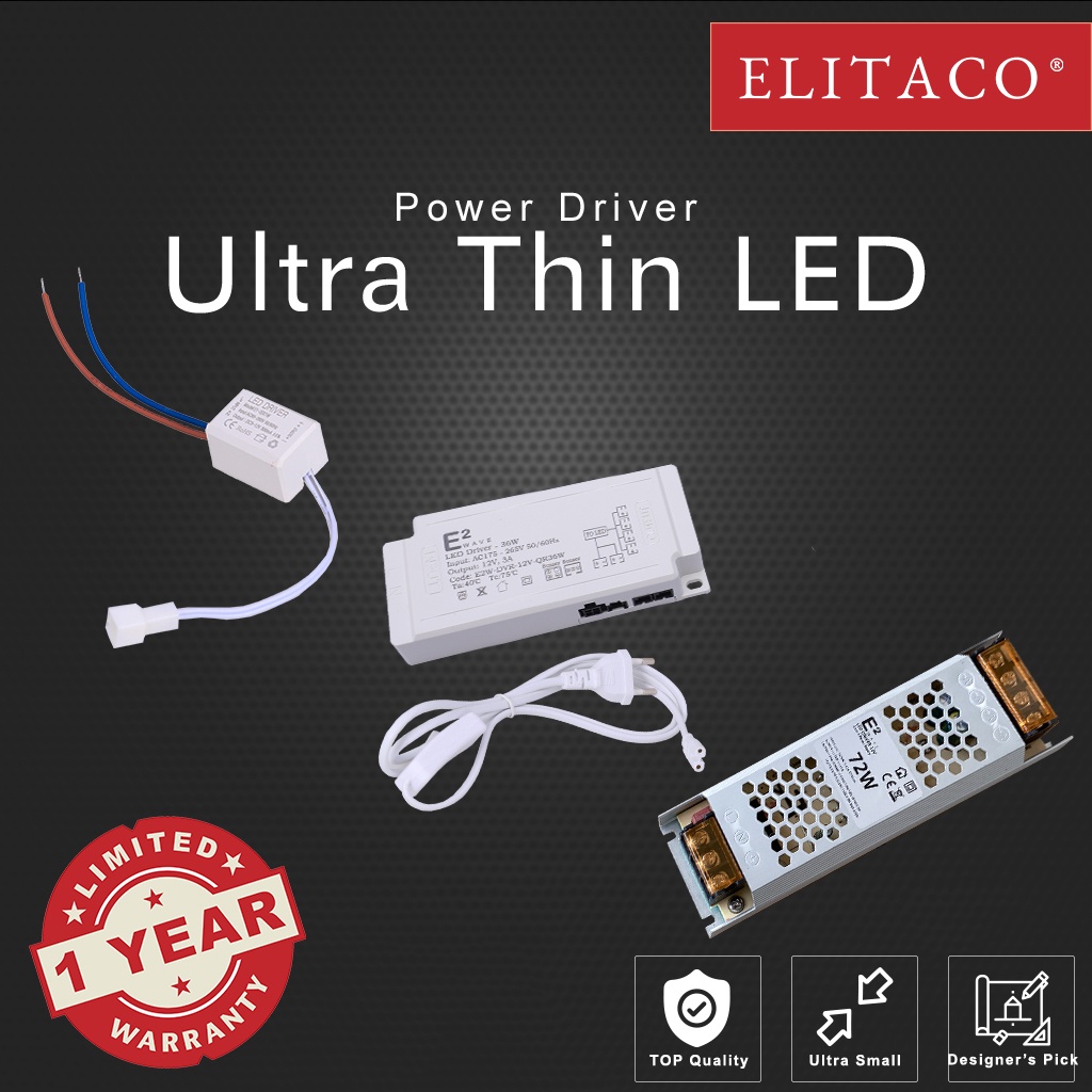 【ELITACO】Driver for 1 or 6 or 12V 72W - Ultra Thin Surface LED Puck ...