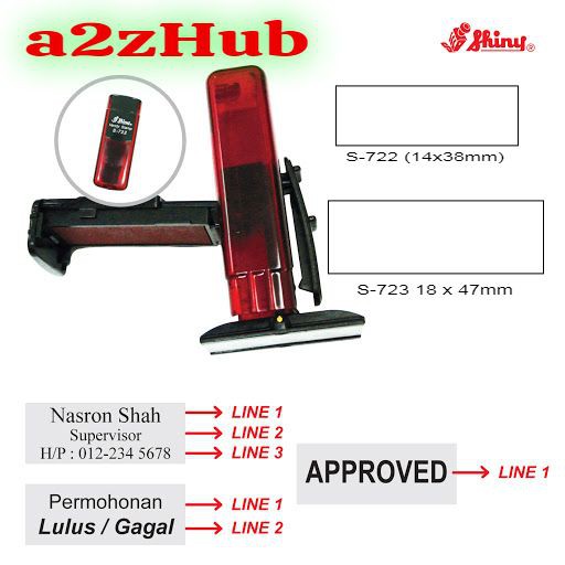 Custom Made Rubber Stamp Shiny Self-Inking Handy Stamp S722/S723 ...