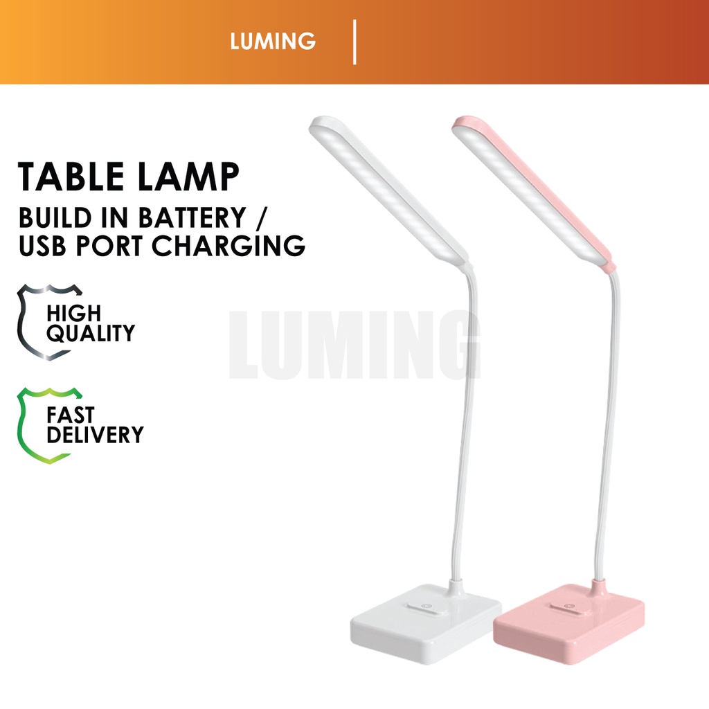 LMG_ USB Table Lamp Study Desk Lighting Rechargeable Lampu Mejah Lights