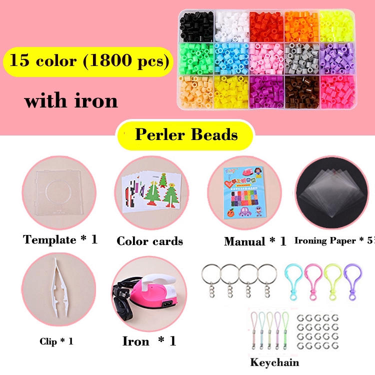 24 Colors EVA Hama Beads Set 5mm DIY Mini Perler Beads DIY Toys For Kids  3600pcs