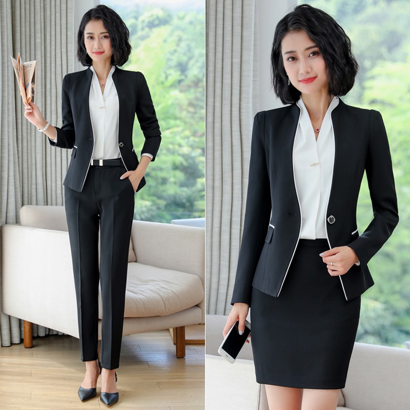 Women s Office Wear long Sleeve Blazer And Long Pant Or Skirt 2 Pieces Set High Quality Ladies Work Wear Business suit Shopee Malaysia