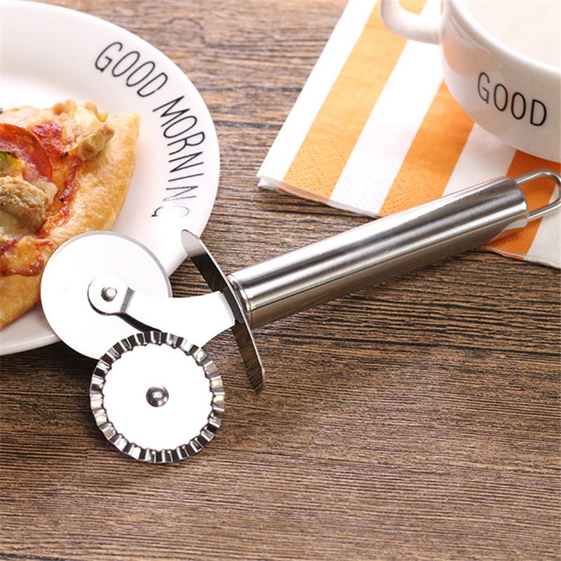 Double Roll Pizza Stainless Steel Knife Pasta Cutter Round Lace