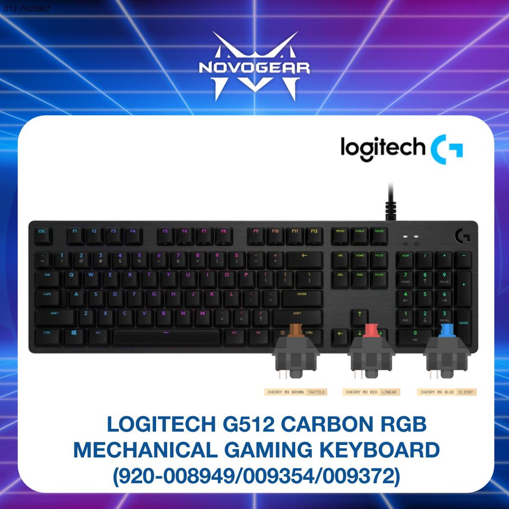 LOGITECH G512 CARBON RGB MECHANICAL GAMING KEYBOARD (920-008949/920 ...