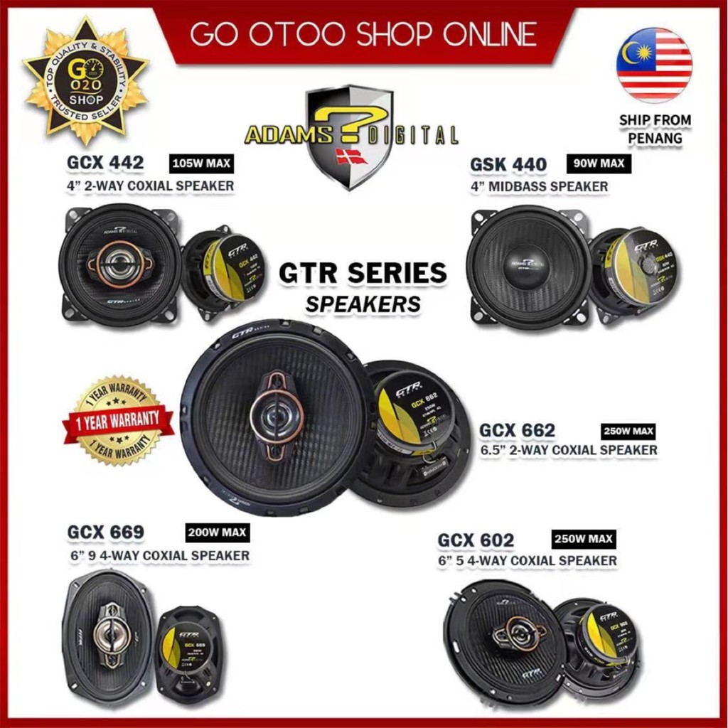 Adams Digital GTR Series Car Speaker 4 inch/6inch/6.5inch/6x9 Mid Bass ...