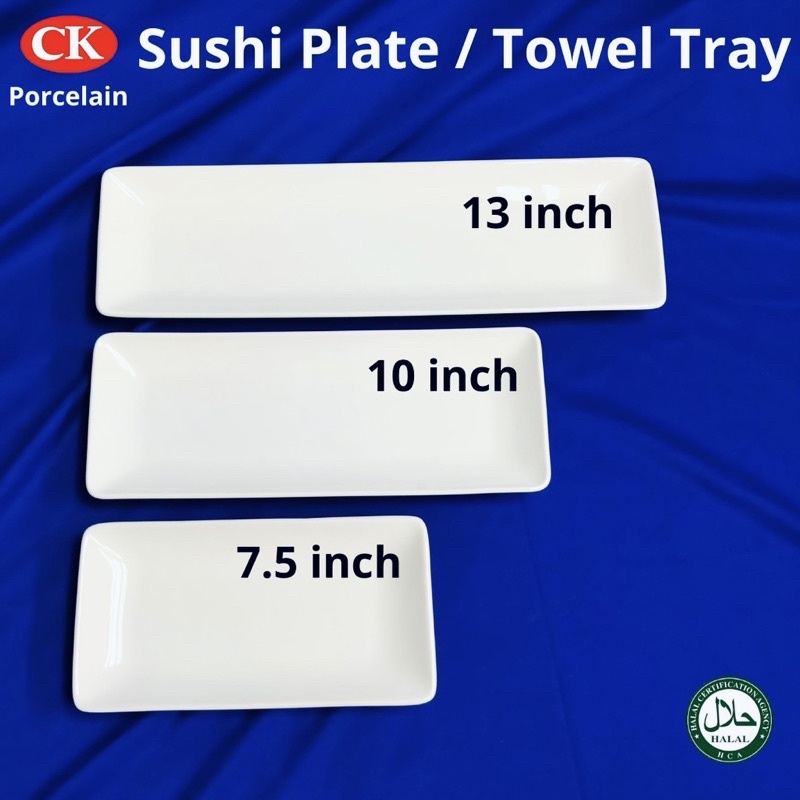 CK Porcelain, Rectangular Sushi Plate / Porcelain Towel Tray / Ceramic ...