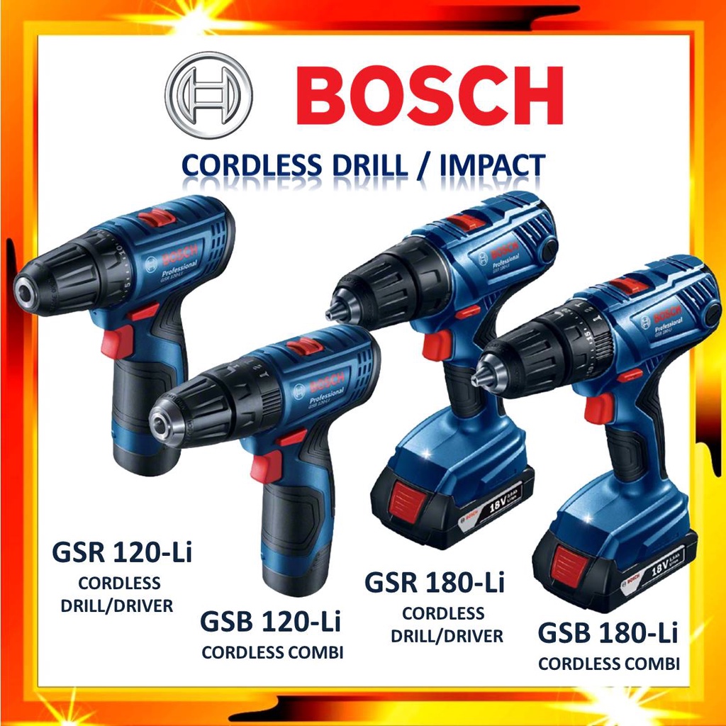 BOSCH GENUINE GSB GSR 12V / 18V CORDLESS IMPACT DRILL / DRIVER GSB 120 ...