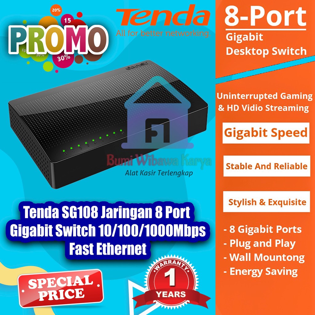 Tent Sg108 8port Gigabit Desktop Switch Plugandplay Shopee Malaysia