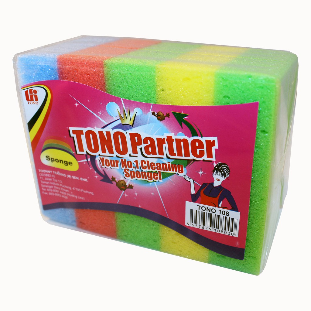 5Pcs Tono Colourful Multi-Purpose Kitchen Sponges | Economy Cleaning ...