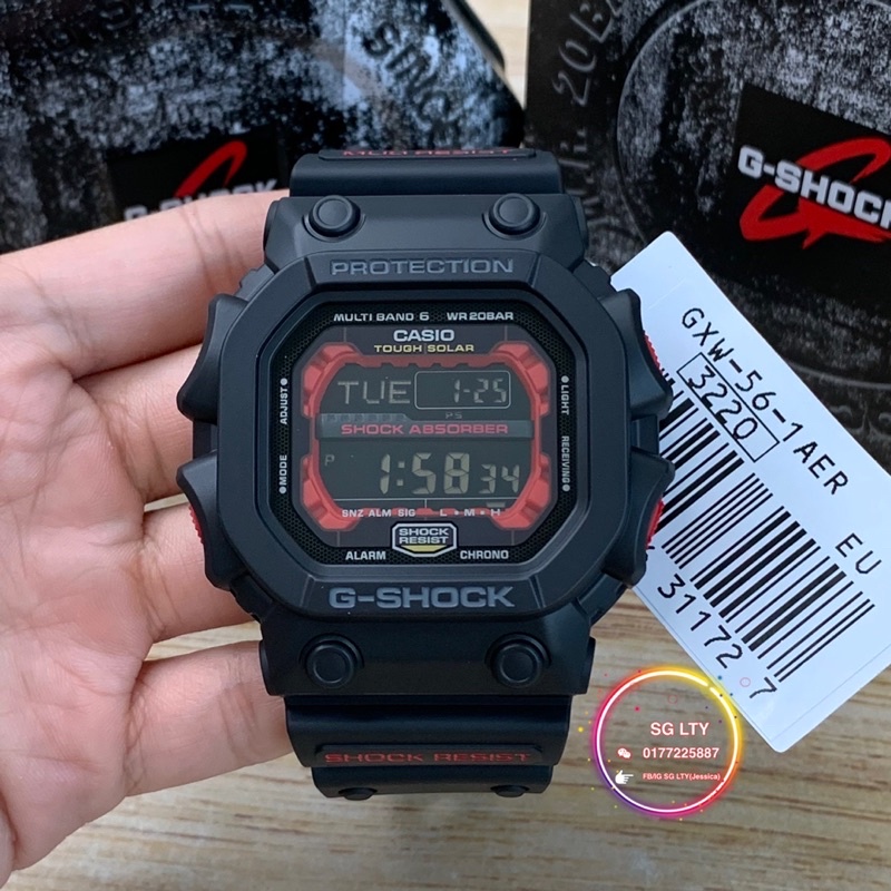 EUROPE SET 100% ORIGINAL CASIO G-SHOCK GXW-56-1AER KING MULTI BAND 6 KING  MERAH