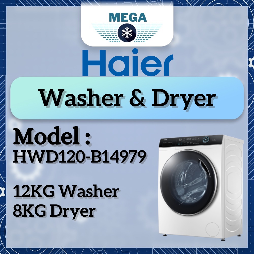 Haier Washer & Dryer (HWD120-B14979) | Shopee Malaysia