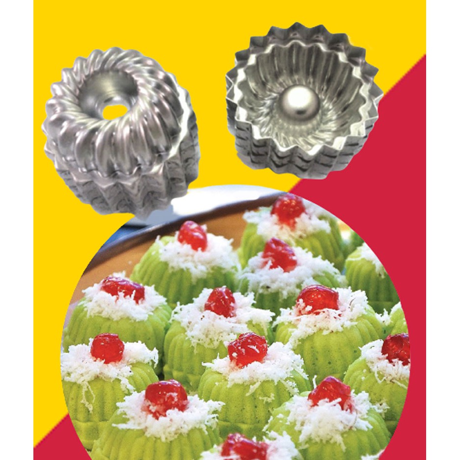 Aluminum Traditional Acuan Kuih Ayu Mini Bundt Cake Tin Tube Cake Pan 10 pcs bundt cake mould