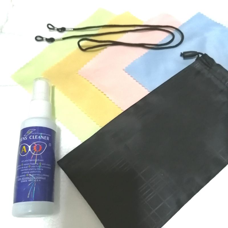 AO lens cleaner + Reading glasses strap + POUCH + CLOTH Shopee Malaysia