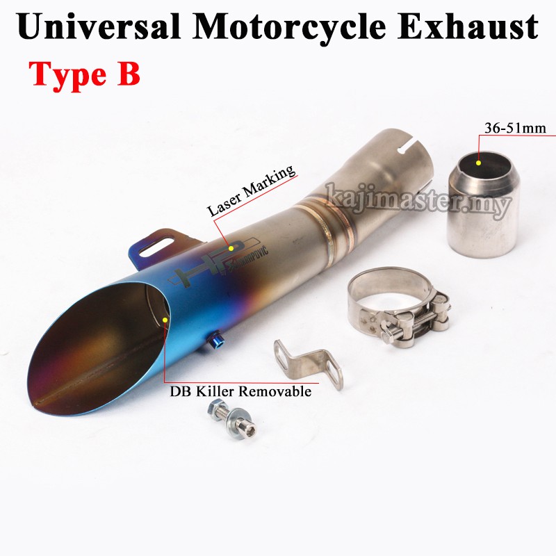 Universal 36 51mm Motorcycle Akrapovic Exhaust Modified Muffler Db