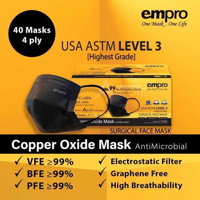 EMPRO Respirator KF99 Pro Copper Oxide Antimicrobial Face Mask(10 Pcs