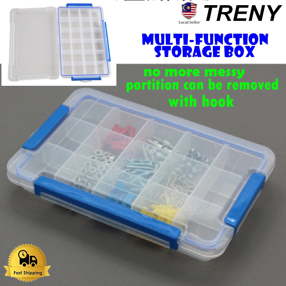 TRENY Grid Box Thread Organizer Storage Box DIY Screw Storage